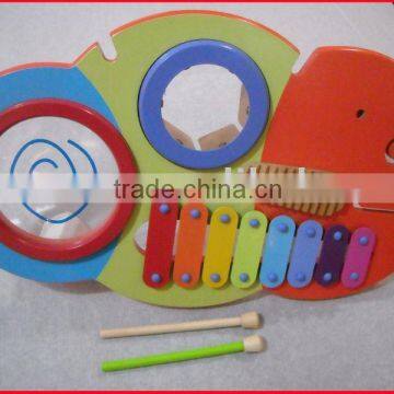 wood musical xylophone toy with drum