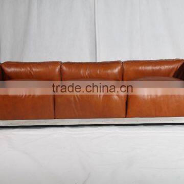 Super soft modern design genuine leather 3 seater sofa for living room