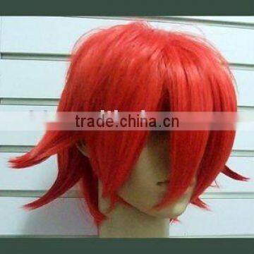 Red Short Cosplay Party Wig Straight Hair Cosplay Full Wigs