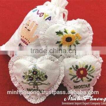 Best Quality 100% cotton hand embroidery fragrant alittle flower sachet bag