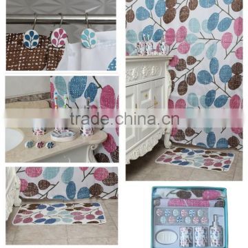 kinds of color flower pattern bathroom sets