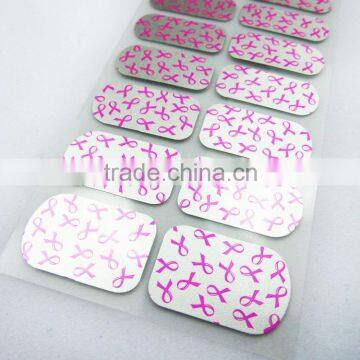 Free sample custom ribbon pattern foil nail art korea metallic nail art sticker waterproof nail polish strips factory