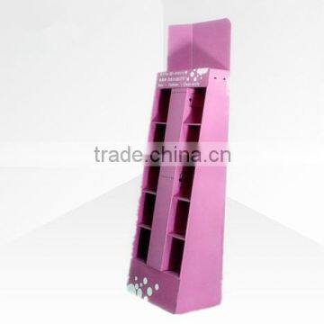 pink cmyk cute baby clothes cardboard display , paper clothes display , strong pallet display with 10 compartmetns 5 tiers