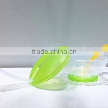 New PP Plastic Baby Transparent Decorative Pattern Suction Bowl With Spoon photo-2