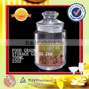 Cheap sell 700ml size round glass jar factory