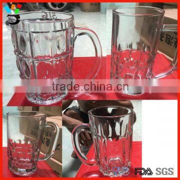 Personalzied Different Pattern Design Tableware Clear Glass Handle Mug