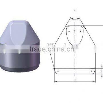 Eccentric Wedge shape tungsten carbide teeth for oil