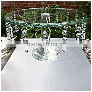 Wedding Crystal Pedestal Cake Stand Plate With Chains