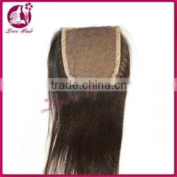 Whole sale Hot Sale 4*4 size soft lace100% human har u part lace closure