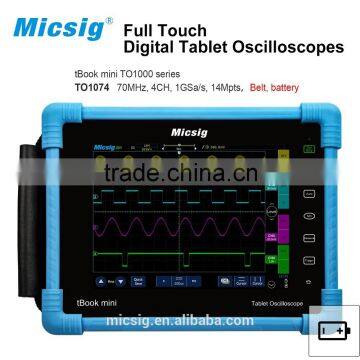 Digital Tablet Oscilloscope TO1074 70MHz 4CH 8'' discplay, 14Mpts memoery depth Battery Belt