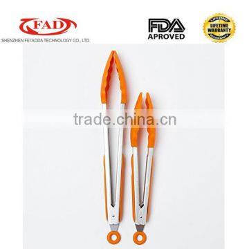 430 Stainless Steel Food Grade Silicone BBQ Food Tongs