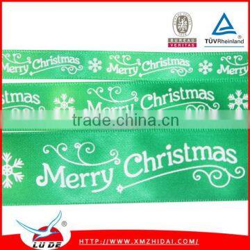 Christmas Snowflake Printed Satin Ribbon, DIY Handmade Materials for Sale photo-1