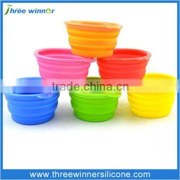 Colorful collapsible silicone pet bowl heat resistant pet bowl