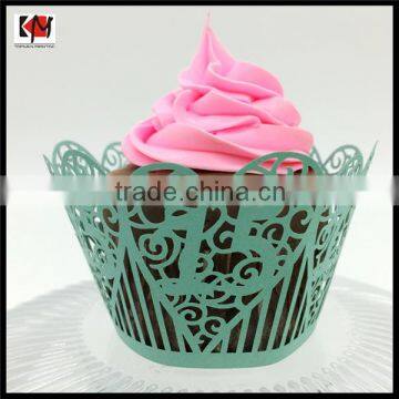 Laser cut number paper cupcake wrapper wholesale