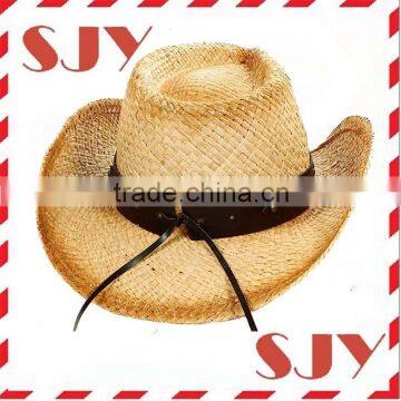 Unisex Woven Straw Cowboy Hat With Shapeable Brim photo-6
