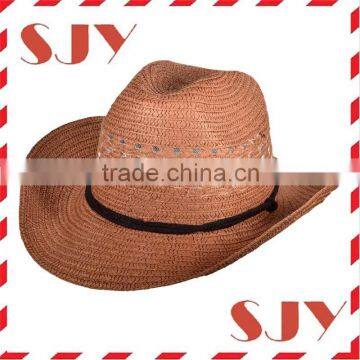 Handmade Natural Stylish Wide Brim Mexico straw hat, foldable straw hat