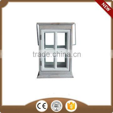 wooden white big window wall lantern
