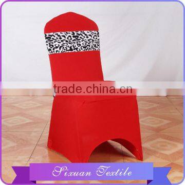Taffeta Base Leopard Pattern Flocked Chair Sash photo-3