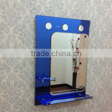 2015 fashional double layer bathroom wall double layer two face frameless shelf wall mounted mirror manufacture made in China