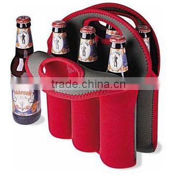 6 Pack Beer Bottle Neoprene Sleeve Bag Holder, Portable Neoprene Wine Bottle Tote Sleeve Bag CB-012