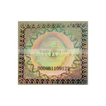 Hologram Label With Serial Nomber