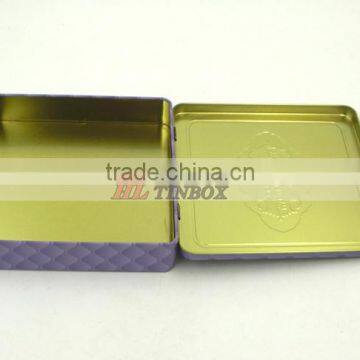 Square Make-up Cosmetic Tin Box With Hinged photo-3