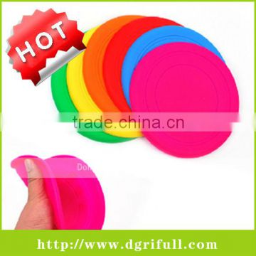 safety silicone rubber frisbee for pet dog