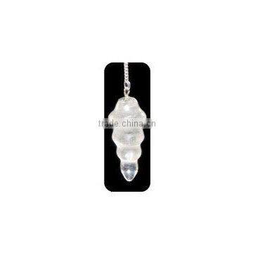 Clear Quartz Carved Pendulum