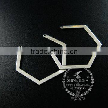 40*34mm Silver Plated Geometric Simple Pendant Charm DIY Earrings Chandelier Jewelry Supplies 1820282