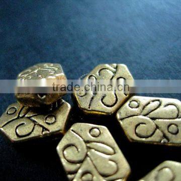 7x11mm Vintage Antiqued Gold Flower Engraved Alloy Beads Spacer,stopper DIY Beading Supplies 3996006