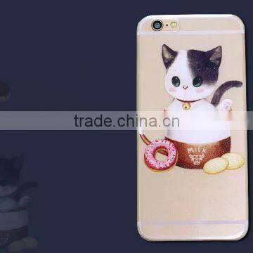 2016 best selling funky animal pattern cute cat painting mobile phone case for iphone