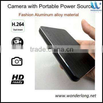 Aluminium alloy CCTV power bank hd 1080P camera hidden camcorder motion power bank spy camera