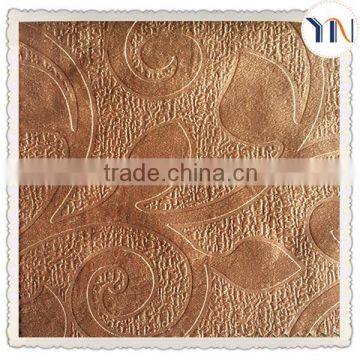 polyester suede blackout curtain fabric for window curtain, embossed suede fabric flame reatrdant fabric for curtain