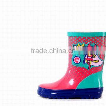 Kids rubber shoes of cartoon cowboy cheap boots with best design