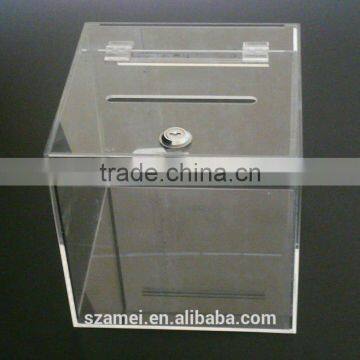2017 Black Acrylic Ballot Box Wth Lock and Key for Election photo-4