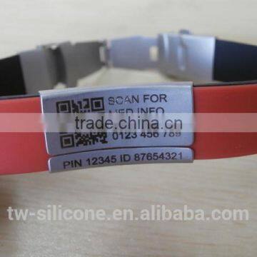 Silicone Customized QR Code ID Bracelet