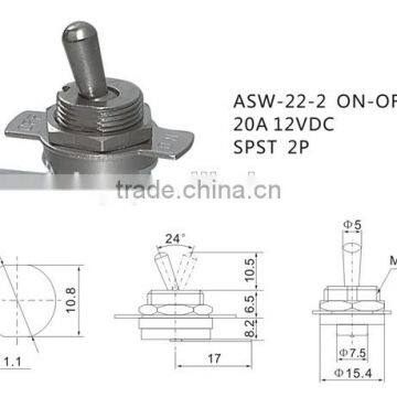 ASW-22-2 12VDC SPST 2P Toggle Switch for Automotive photo-4