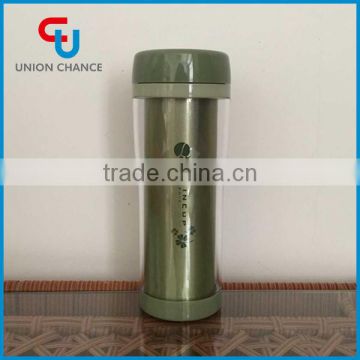 Double Layers Plastic Steel Cup with Lid