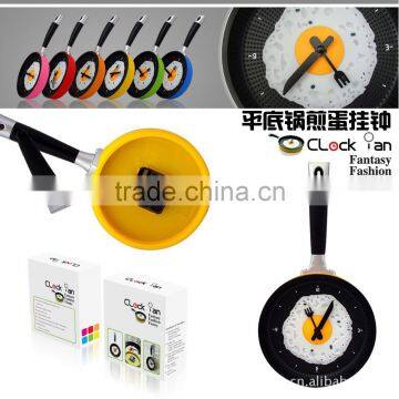 2015 Newest Frying Pan Clock Pan Wall Clock Noverlty Wall Clock Home Decor Pan Clock Promotion Clock Gift Clock Kithchen Clock