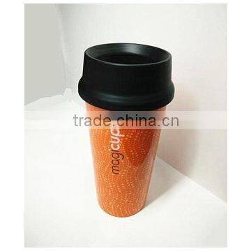 custom IML plastic double wall coffee cup tumbler