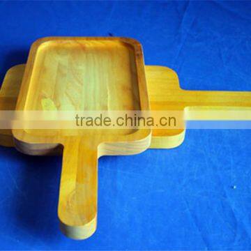 high quality custom wooden pizza serving plate with handle