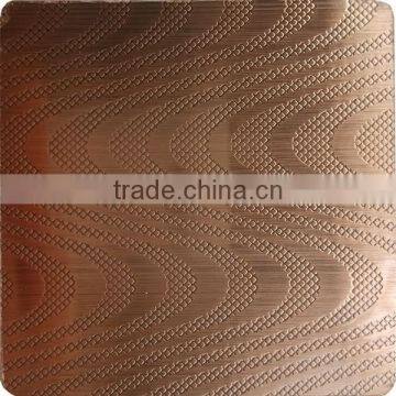 4x8 Color Coated Hairline Stainless Steel 2MM Embossed Copper Sheet