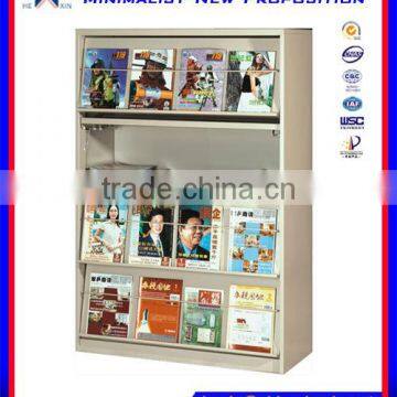 Double side library wooden bookshelf for commercial furniture