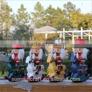 Resin nutcracker soldier toy christmas decoration rocking horse