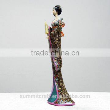 Home Decoration Living Room Resin Japanese Kimono Lady Figurine photo-2