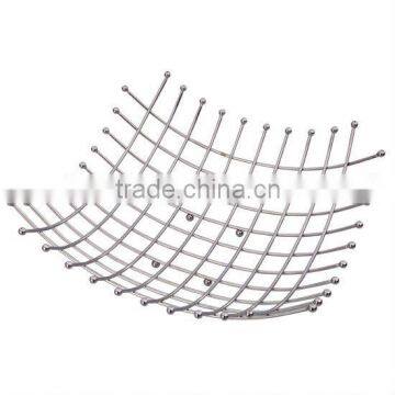 Chromed Steel Silver Fruit Basket WI0073 - Kitchen 40cm * 10cm Wire Stand photo-3