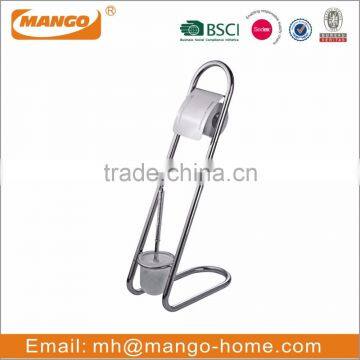 Stainless Steel Toilet Brush and Free Standing Toilet Paper Holder photo-6