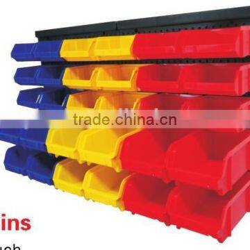 30 PCS Wall Mount Plastic Bin Warehouse Stackable Plastic Bin Rack (202711)