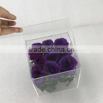 2017 Hot Sale Customized Clear Acrylic Rose Flower Box With Lid photo-5