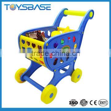 Toy shopping cart with fruit & vegetable supermarket trolley shopping cart toy car trolley